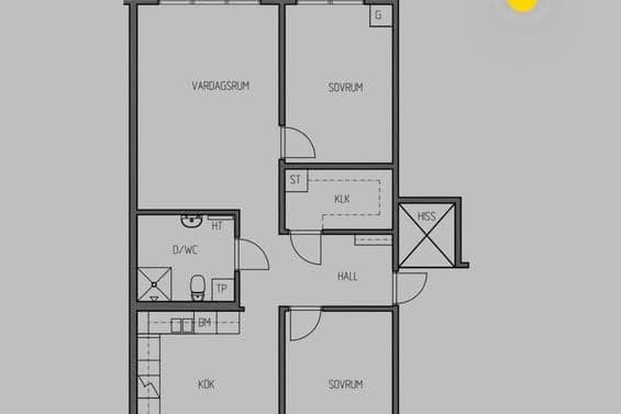 Nyrenoverad 3:a i Fisksätra, Nacka